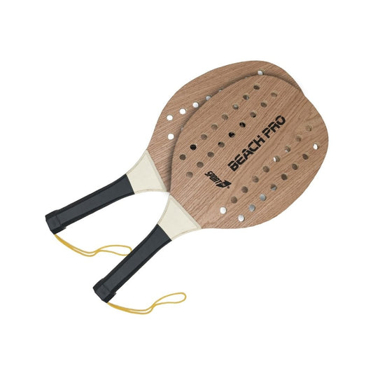 Set Racchettoni Beach Tennis PRO in Legno 12mm con Palla Morbida – Racchette Resistenti per Mare, Spiaggia e Tempo Libero
